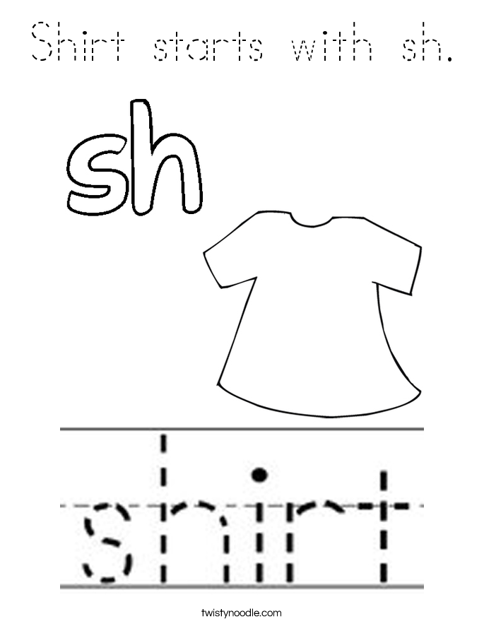 Shirt starts with sh. Coloring Page