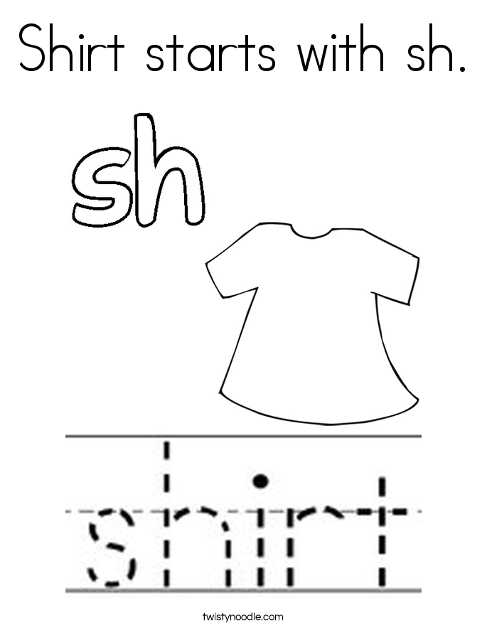 Shirt starts with sh. Coloring Page