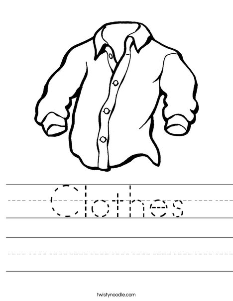 clothes worksheet twisty noodle