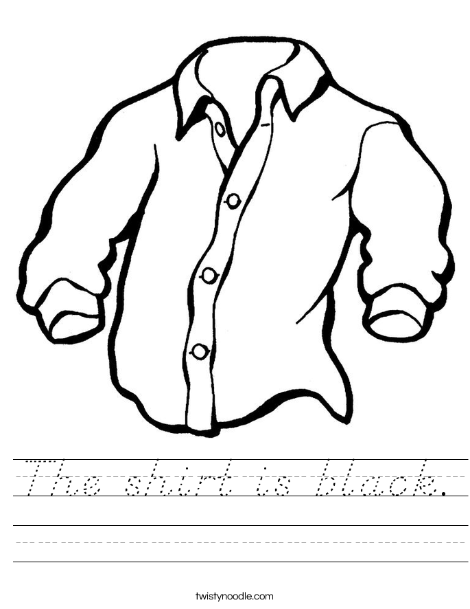 The shirt is black. Worksheet