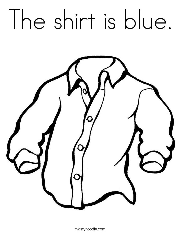 The shirt is blue. Coloring Page