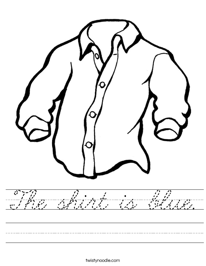 The shirt is blue. Worksheet