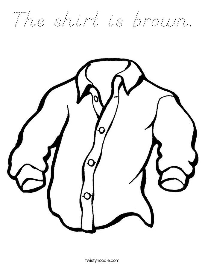 The shirt is brown. Coloring Page