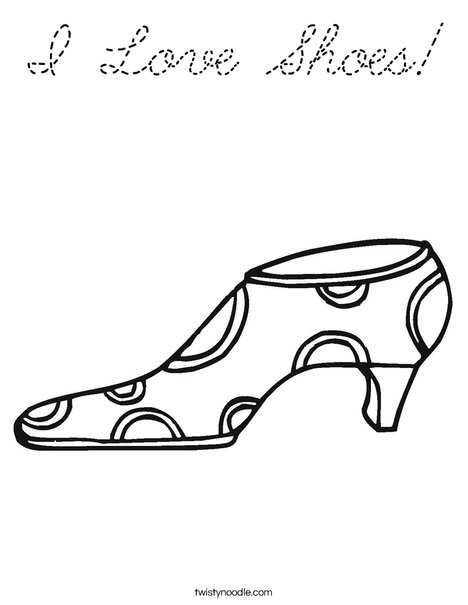 Shoe with Polka Dots Coloring Page