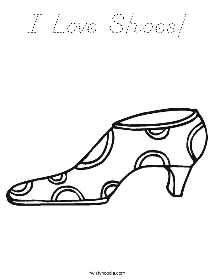 I Love Shoes! Coloring Page