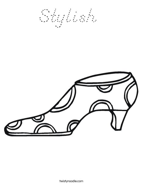 Shoe with Polka Dots Coloring Page
