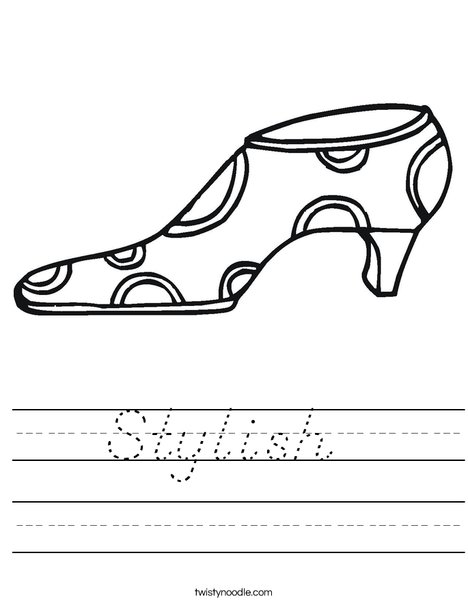 Shoe with Polka Dots Worksheet