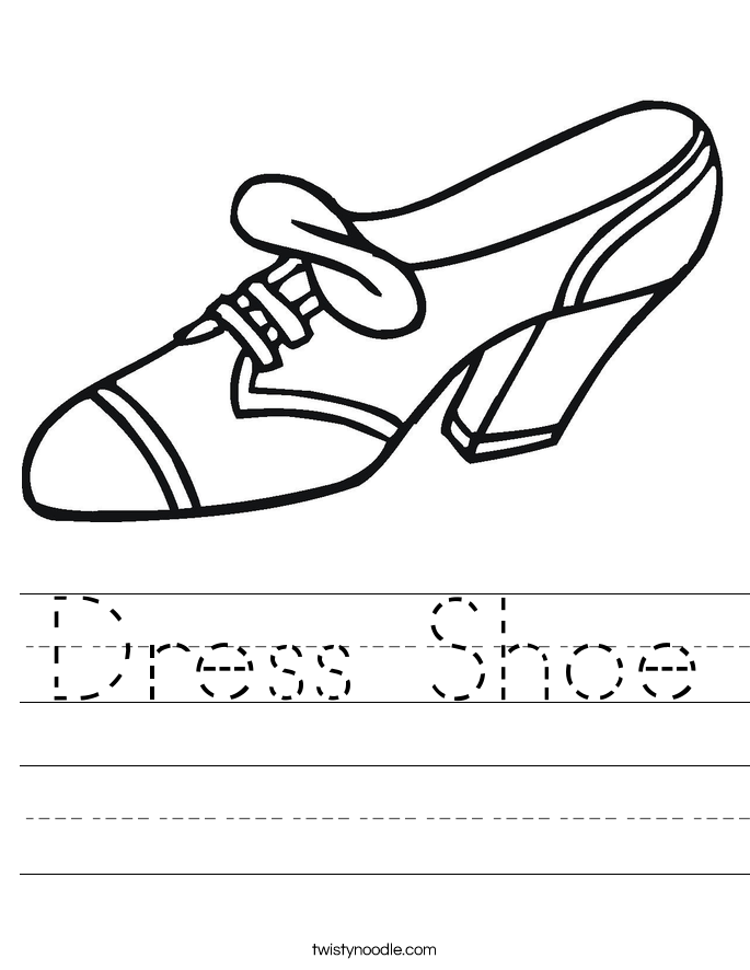 Download Dress Shoe Worksheet - Twisty Noodle