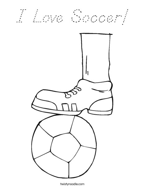 Shoe and Soccer Ball Coloring Page