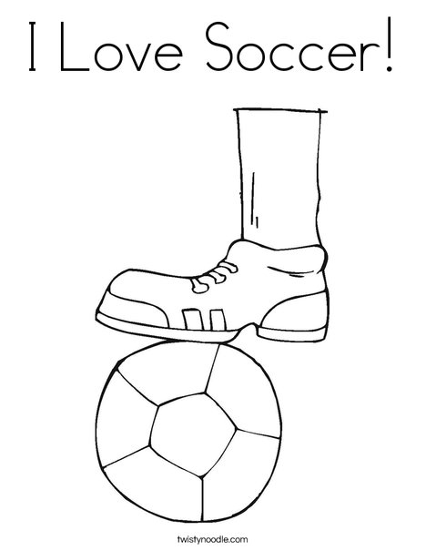 Shoe and Soccer Ball Coloring Page