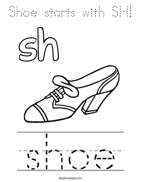 Shoe starts with sh! Coloring Page