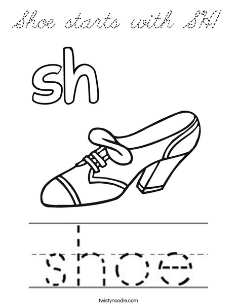 Shoe starts with sh! Coloring Page