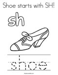 Shoe starts with SH! Coloring Page