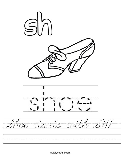 Shoe starts with sh! Worksheet