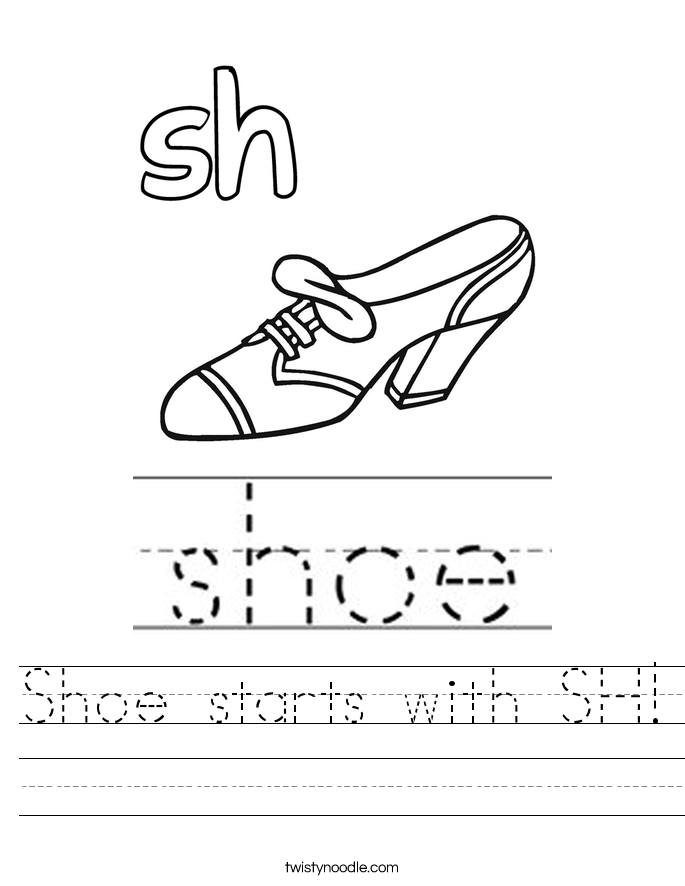 Shoe starts with SH! Worksheet