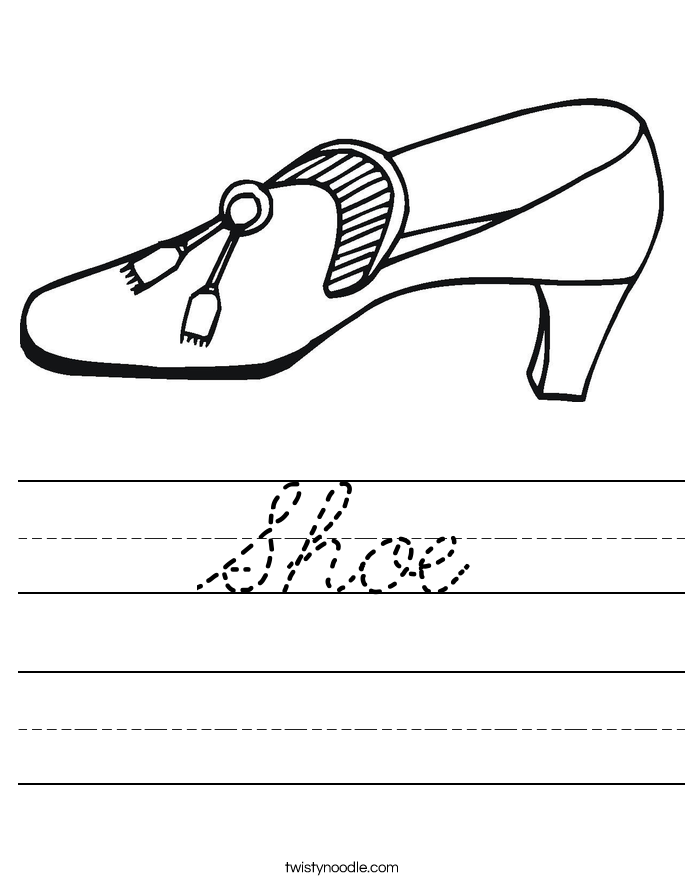 Shoe Worksheet