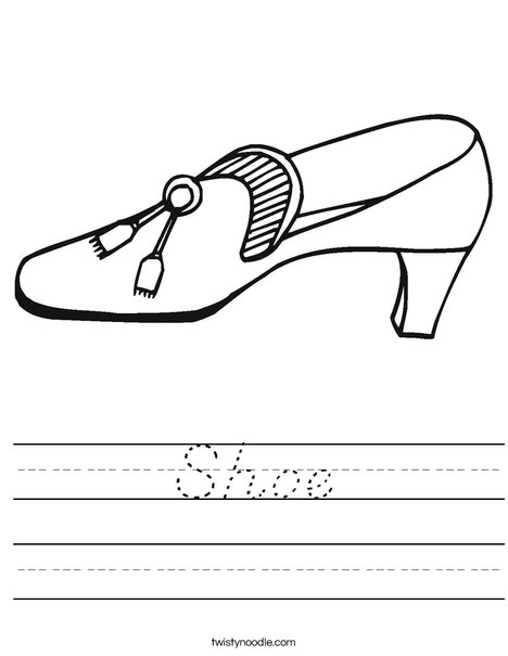 Shoe with Tassel Worksheet