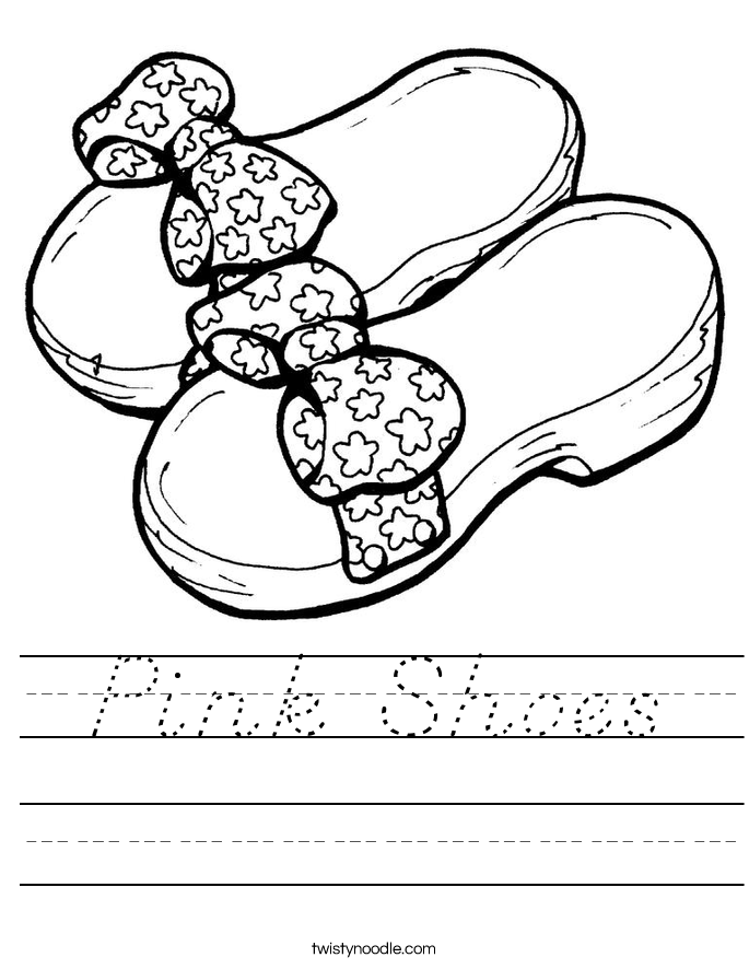 Pink Shoes Worksheet