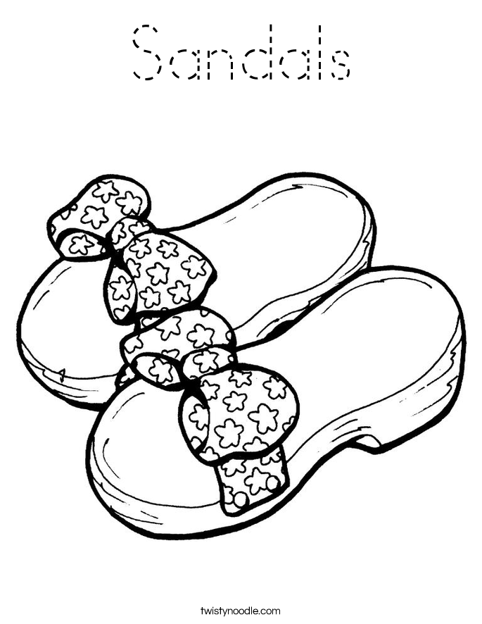 Sandals Coloring Page