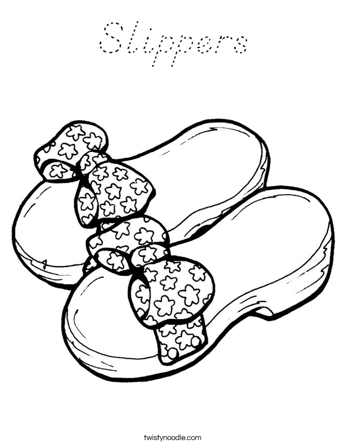 Slippers Coloring Page