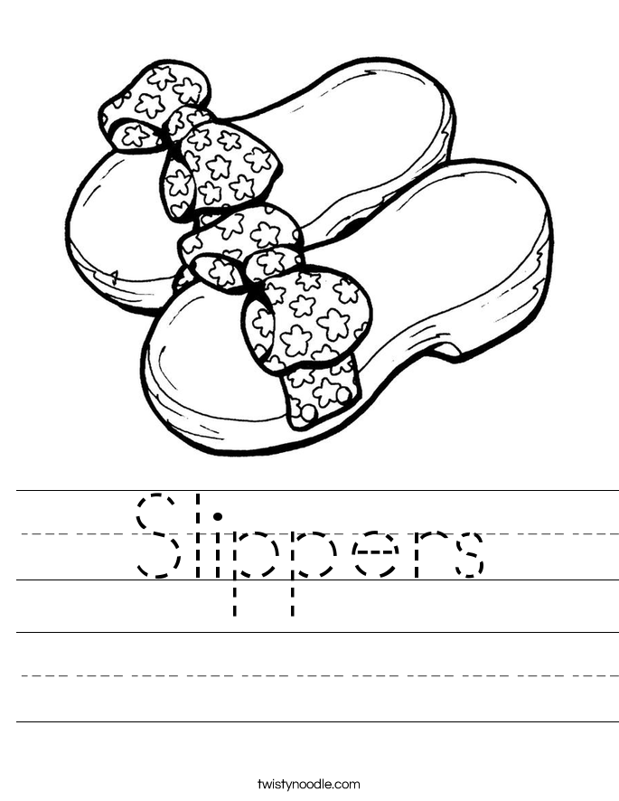 Slippers Worksheet