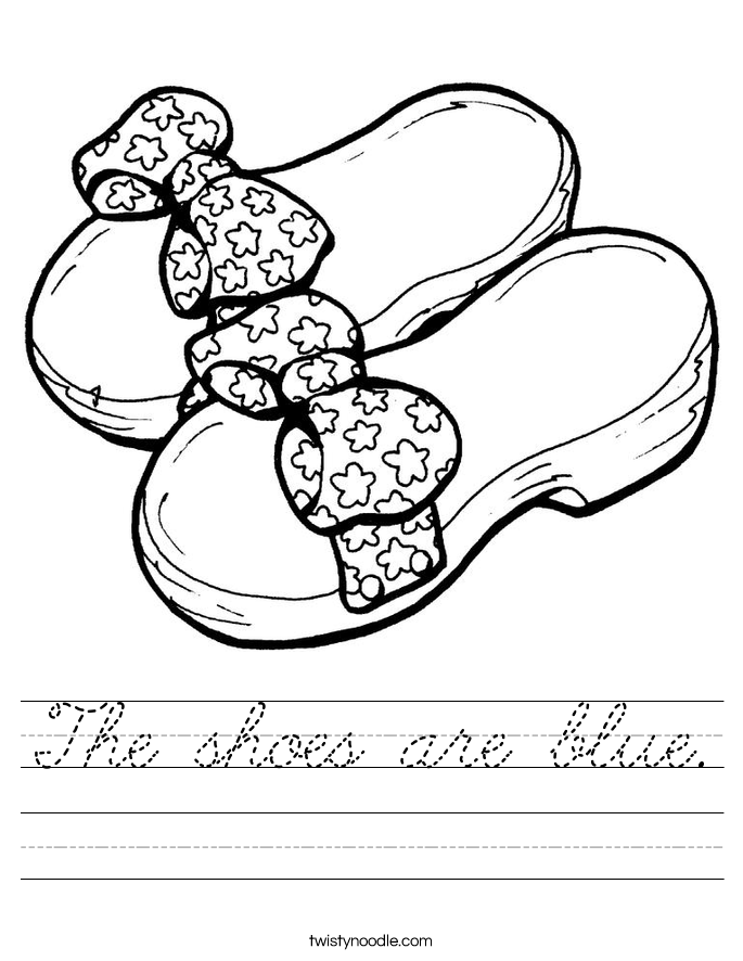 The shoes are blue. Worksheet