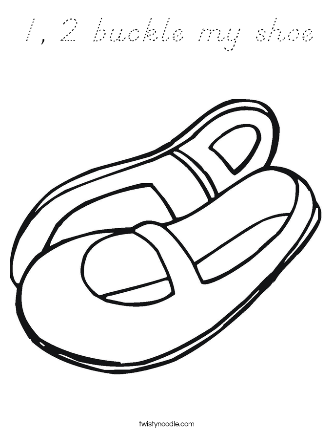 1, 2 buckle my shoe Coloring Page