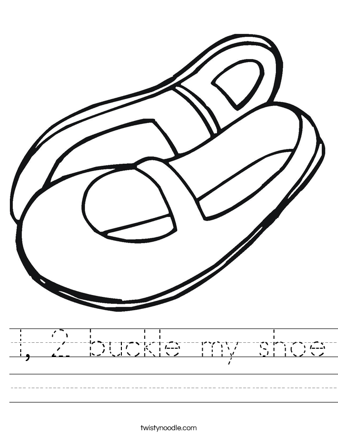 1, 2 buckle my shoe Worksheet