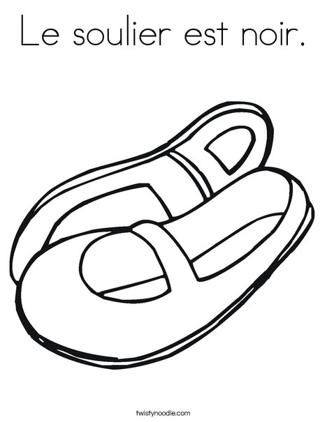 Le soulier est noir Coloring Page Twisty Noodle
