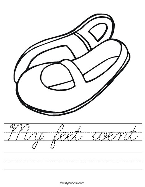 Mary Jane Shoes Worksheet