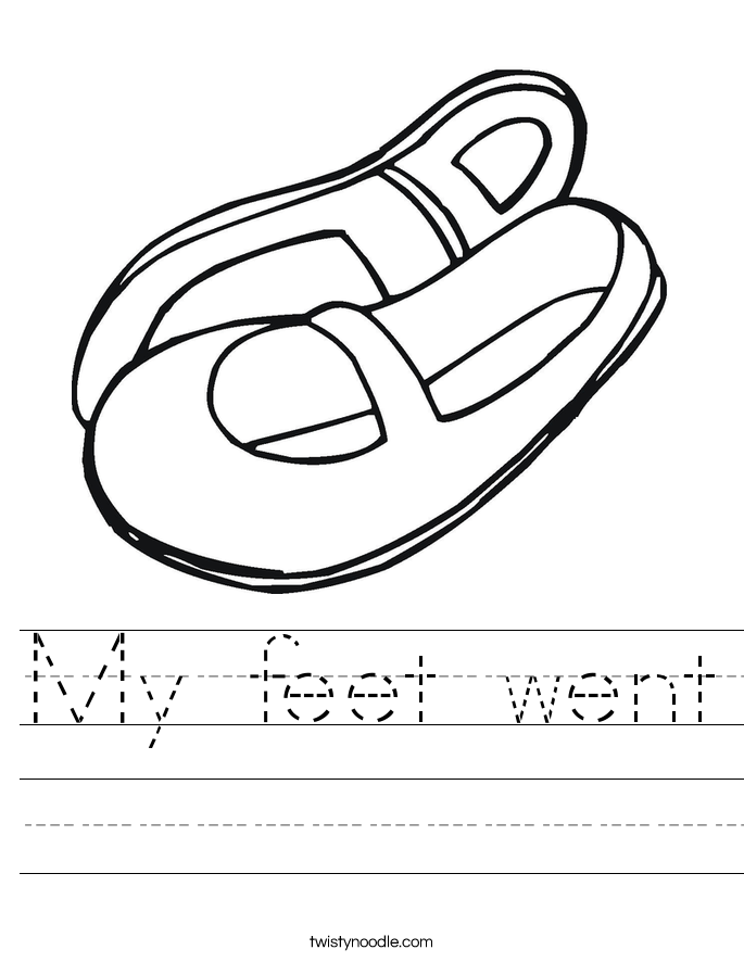 My feet went Worksheet - Twisty Noodle