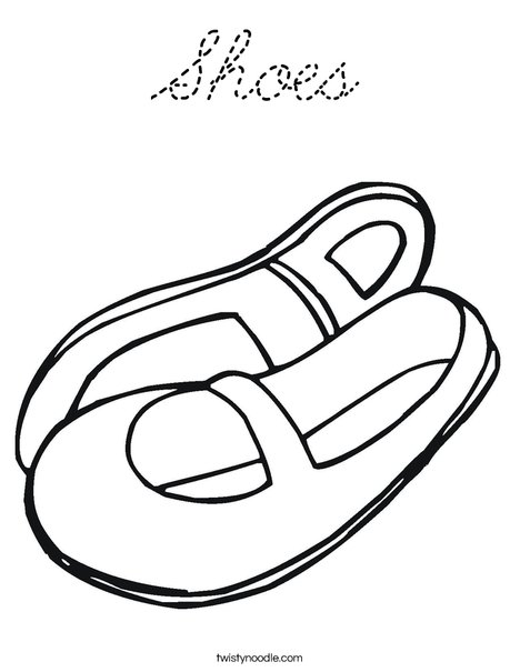Mary Jane Shoes Coloring Page