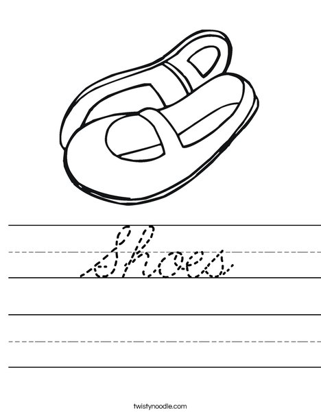 Mary Jane Shoes Worksheet