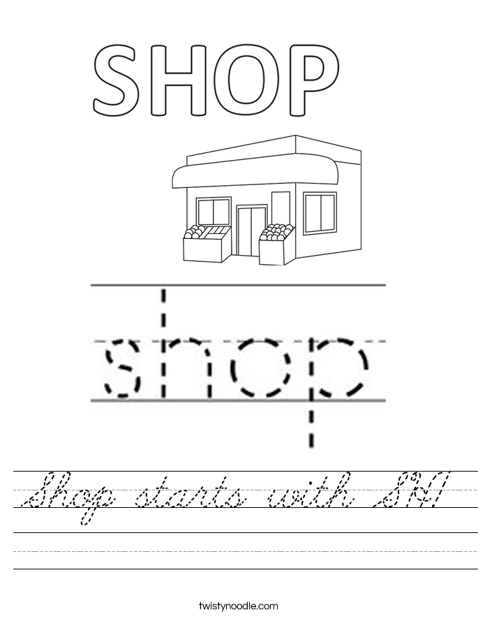 Shop starts with SH! Worksheet