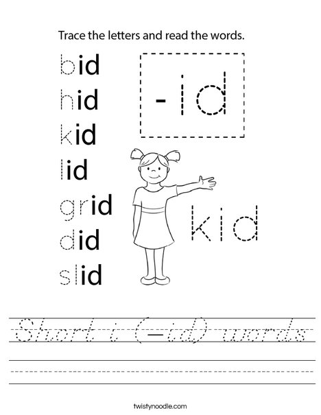 Short i (-id) words Worksheet