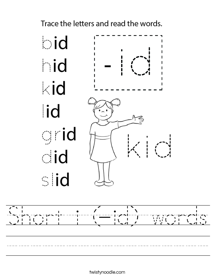 Short i (-id) words Worksheet