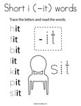 Short i (-it) words Coloring Page