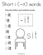 Short i (-it) words Coloring Page