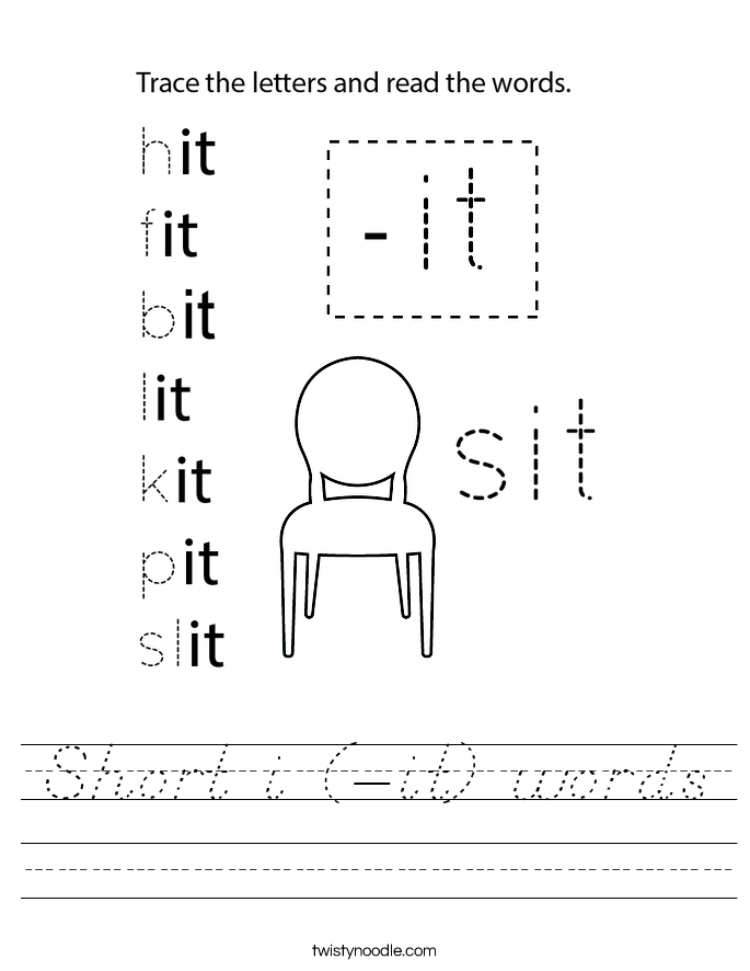 Short i (-it) words Worksheet