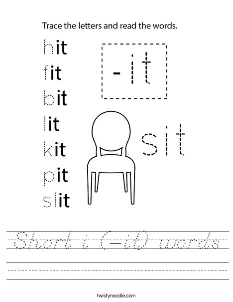 Short i (-it) words Worksheet
