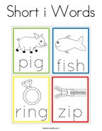 Short i Words Coloring Page