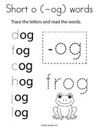 Short o (-og) words Coloring Page
