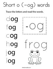 Short o (-og) words Coloring Page