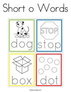 Short o Words Coloring Page