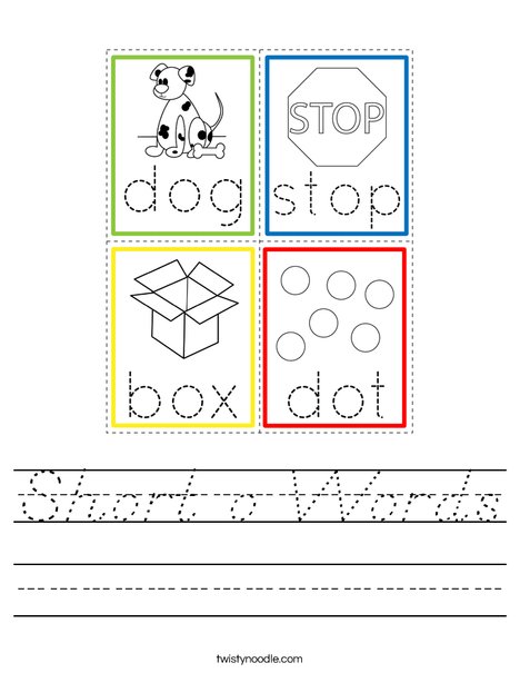 Short o Words Worksheet