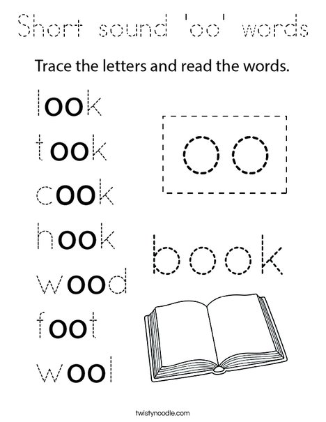 Short sound 'oo' words Coloring Page