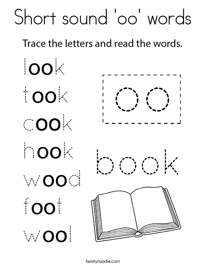 Short sound 'oo' words Coloring Page