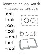 Short sound 'oo' words Coloring Page