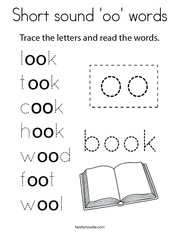 Short sound 'oo' words Coloring Page