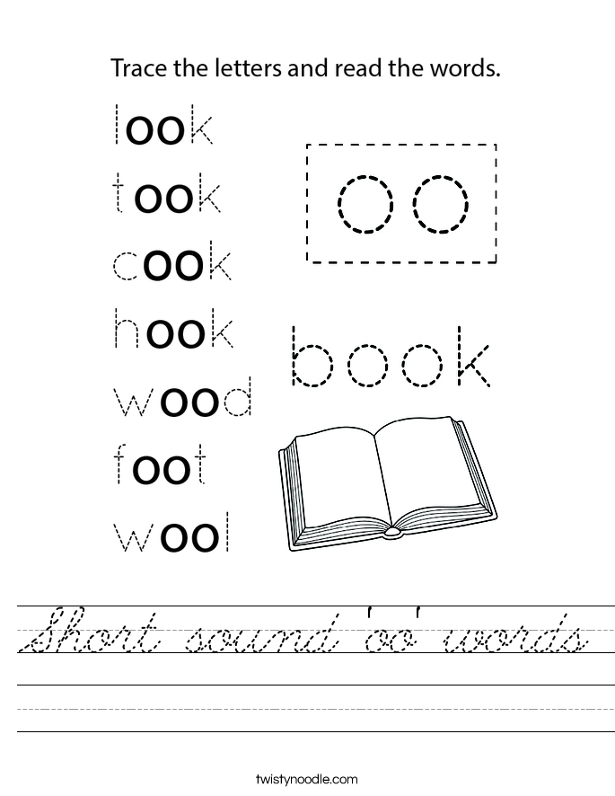 Short sound 'oo' words Worksheet